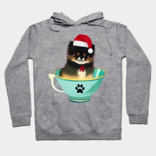 Christmas Dog Teacup Pomeranian Puppy Youre My Cup of Japanese Tea Xmas Animals Hoodie